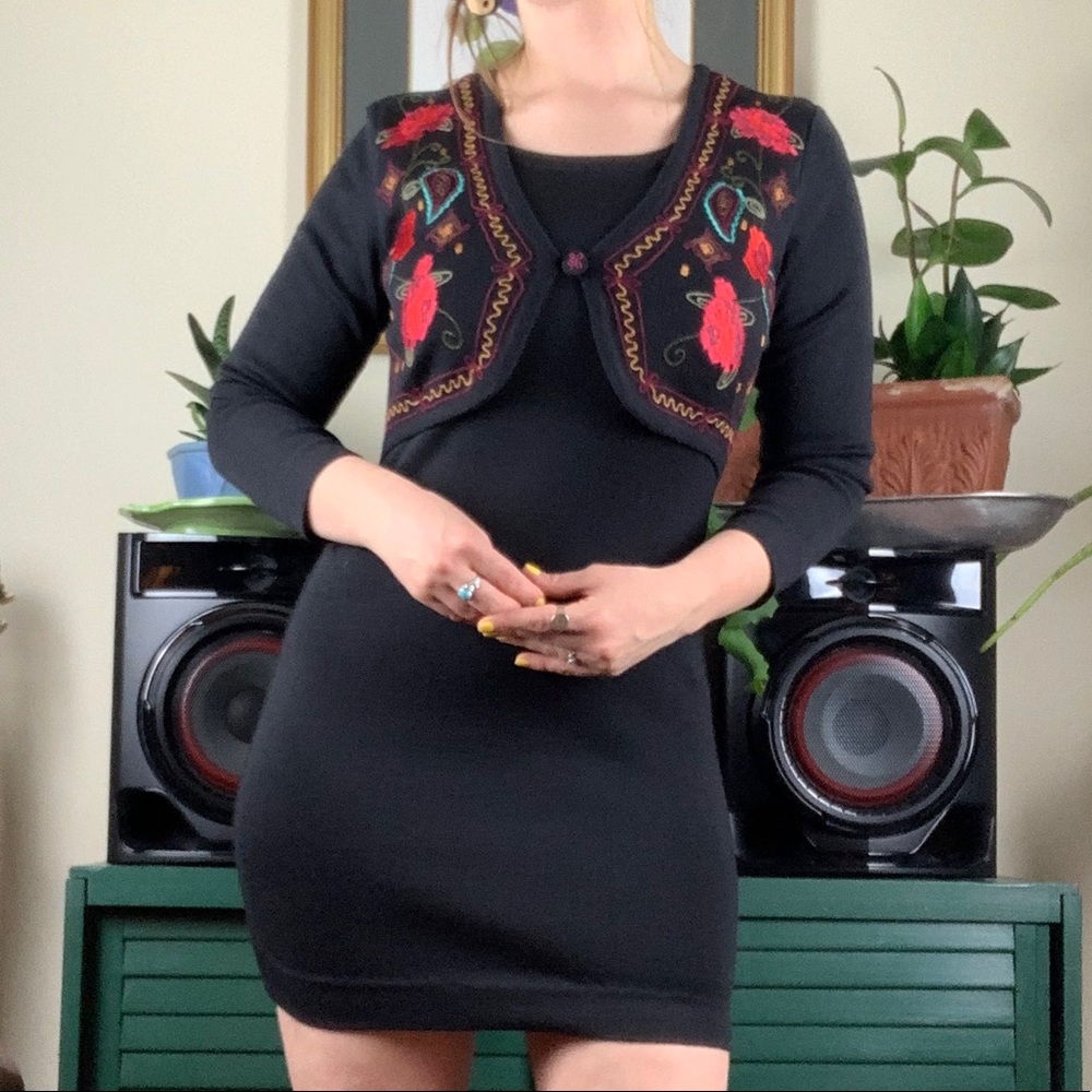 *SOLD on DEPOP* Carole Little Black Long-sleeve Dress